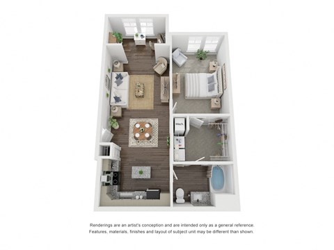 A1C 1 Bed 1 Bath 812 sqft